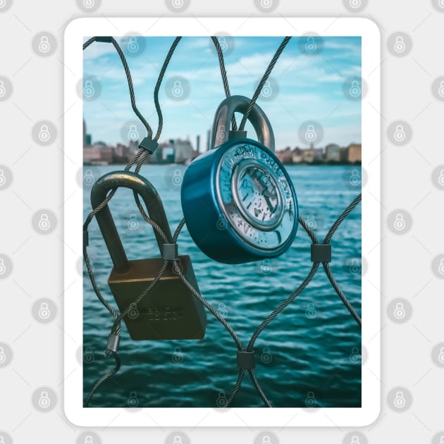 Love Padlocks Manhattan Skyline NYC Sticker by eleonoraingrid